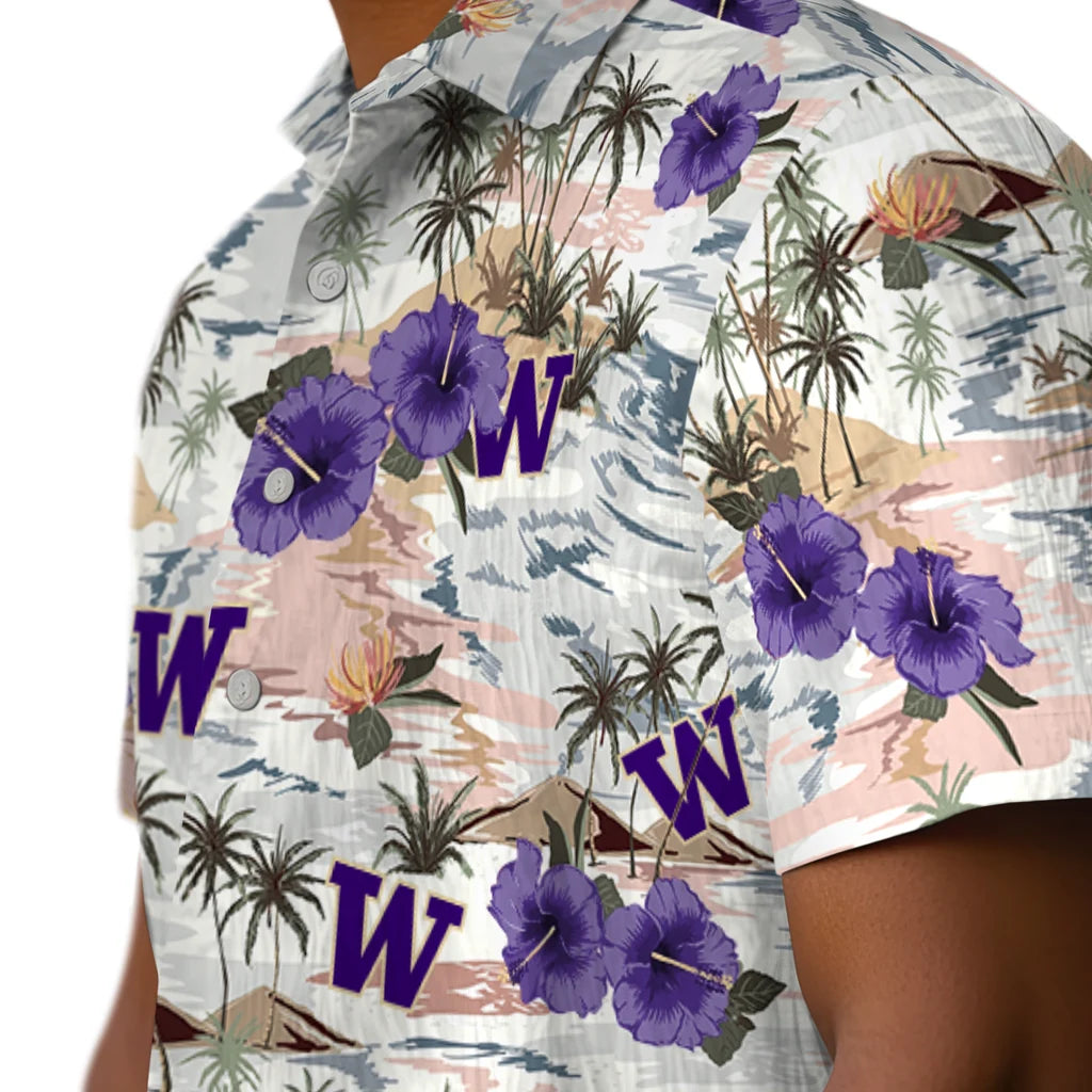 Washington Huskies Hawaiian Shirt - Hibiscus Seaside | Hula Hawaiian Shirts