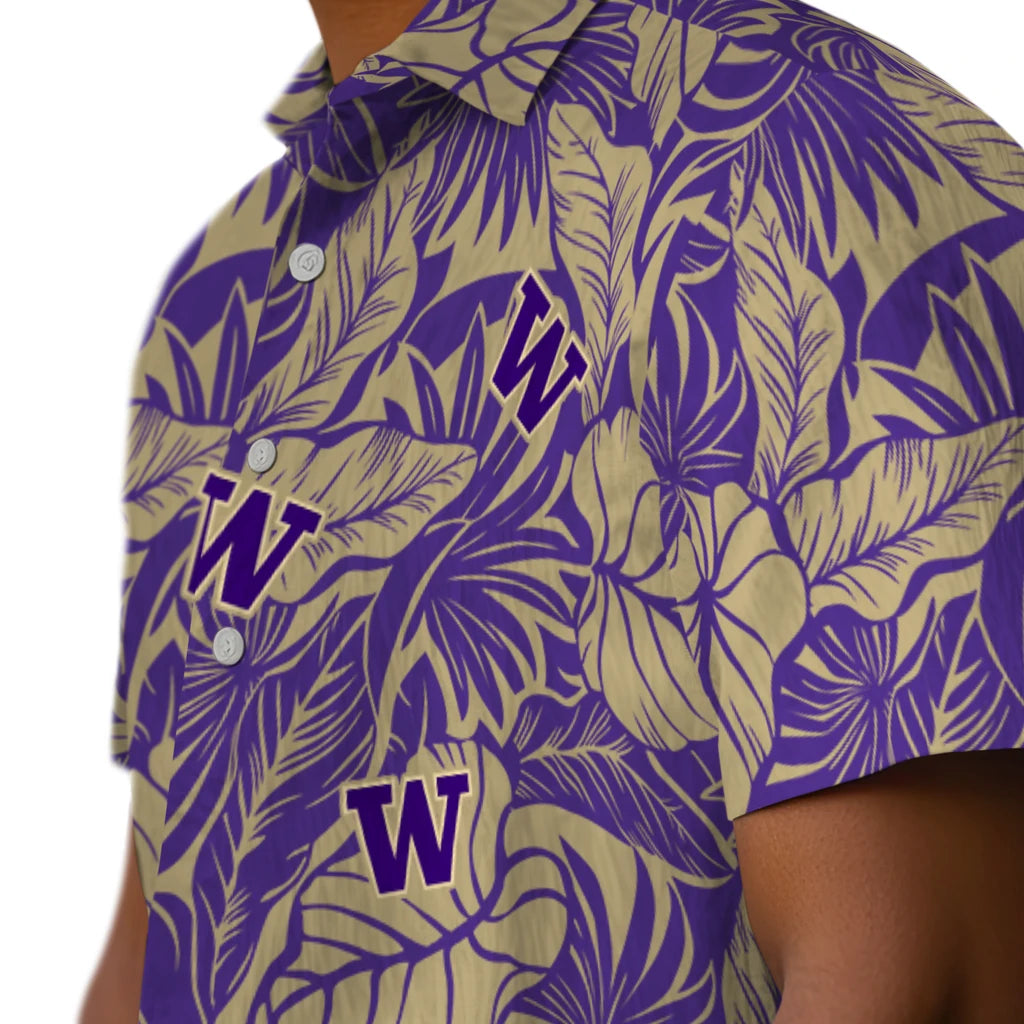 Washington Huskies Hawaiian Shirt - Monstera Layer | Hula Hawaiian Shirts