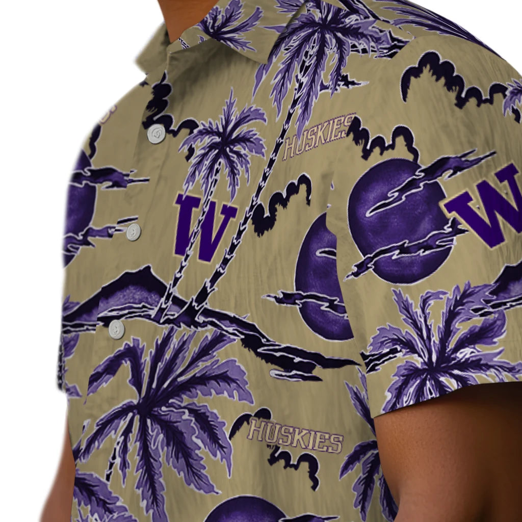 Washington Huskies Hawaiian Shirt - Palm Sunset | Hula Hawaiian Shirts