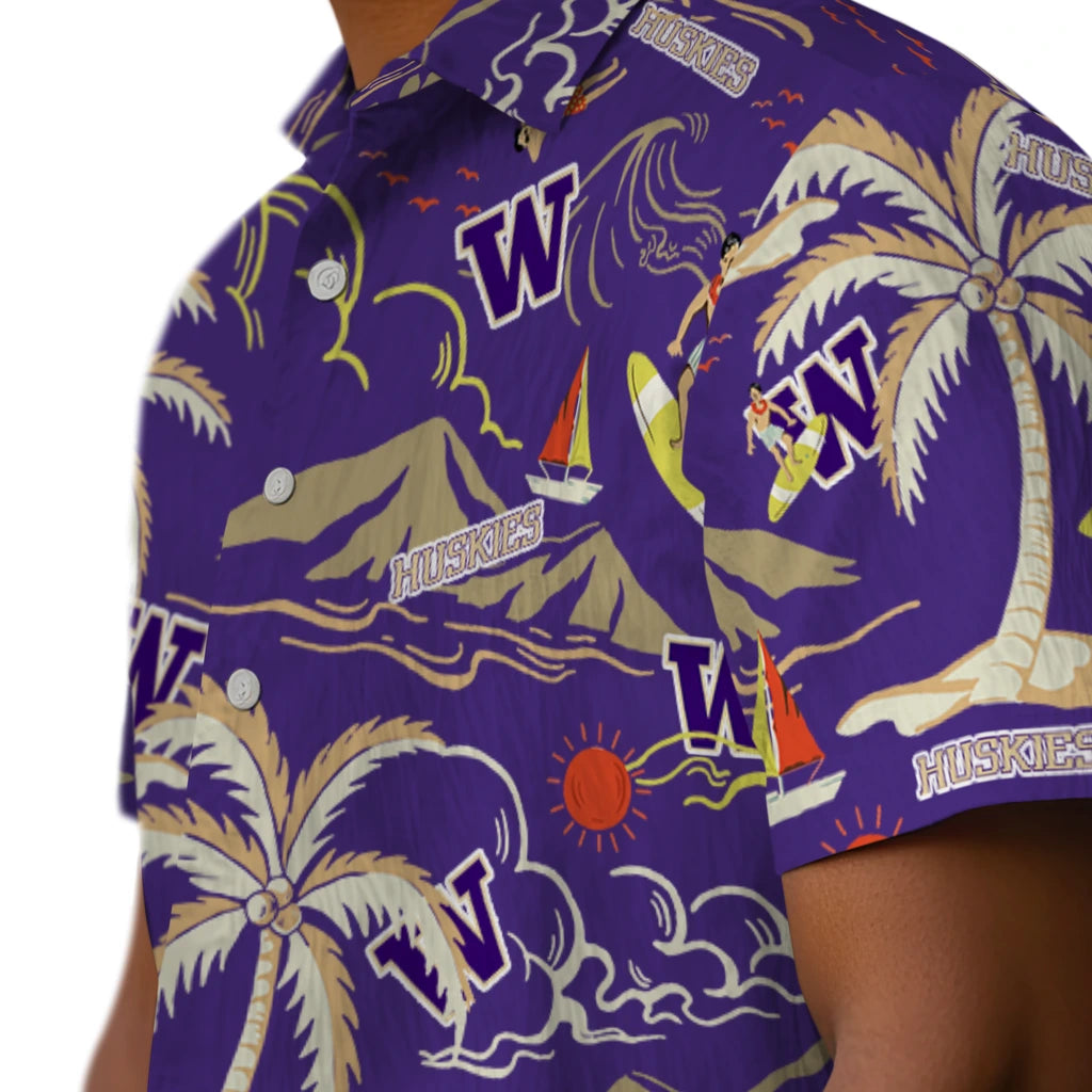 Washington Huskies Hawaiian Shirt - Palm Tree Island | Hula Hawaiian Shirts