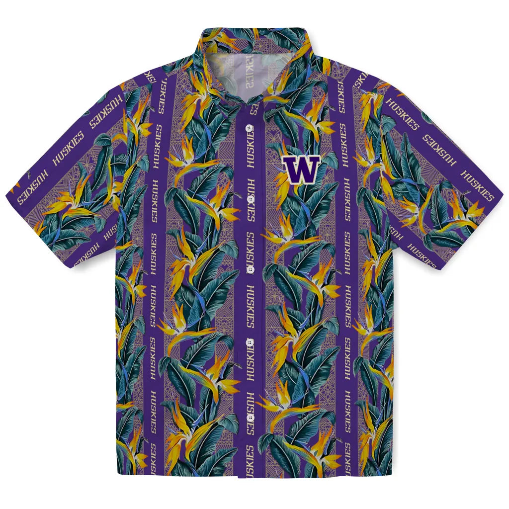 Washington Huskies Hawaiian Shirt - Paradise Vines | Hula Hawaiian Shirts