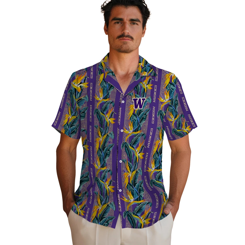 Washington Huskies Hawaiian Shirt - Paradise Vines | Hula Hawaiian Shirts