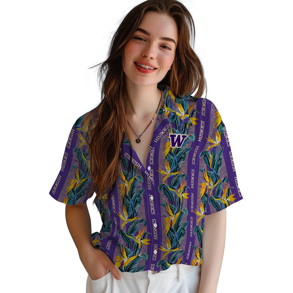 Washington Huskies Hawaiian Shirt - Paradise Vines | Hula Hawaiian Shirts
