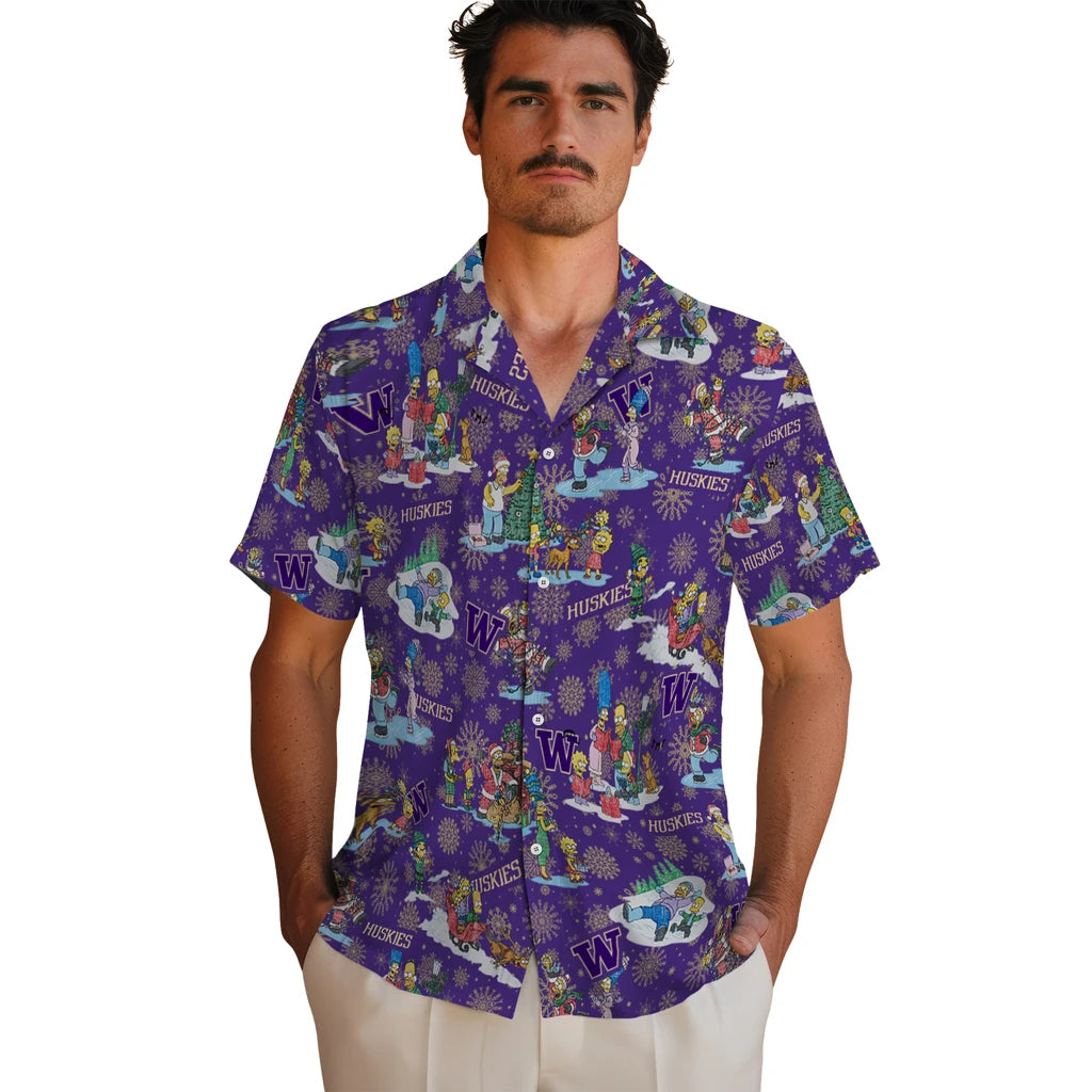 Washington Huskies Hawaiian Shirt - Simpsons Christmas | Hula Hawaiian Shirts