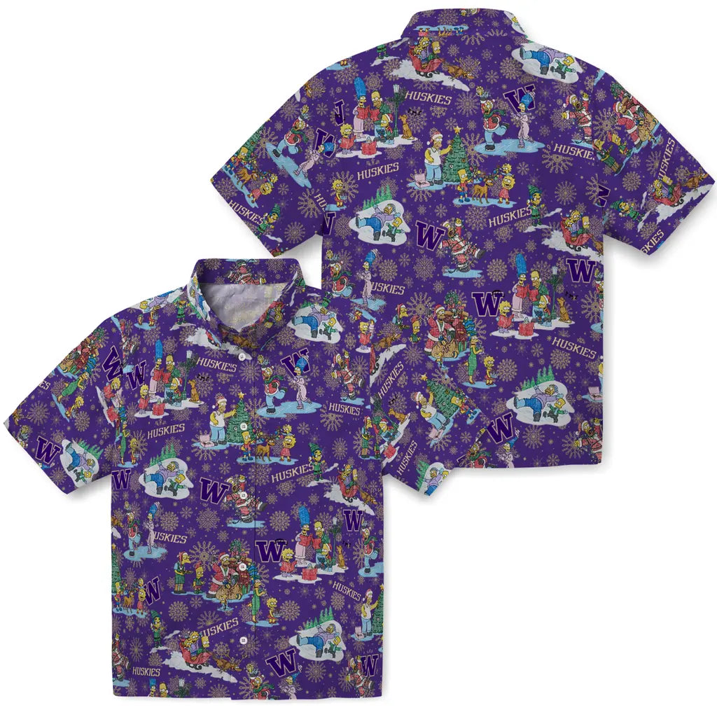 Washington Huskies Hawaiian Shirt - Simpsons Christmas | Hula Hawaiian Shirts