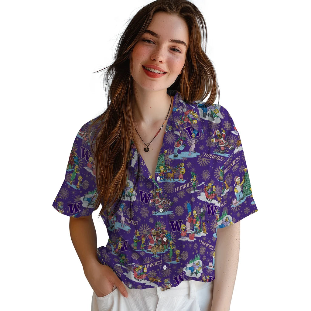 Washington Huskies Hawaiian Shirt - Simpsons Christmas | Hula Hawaiian Shirts