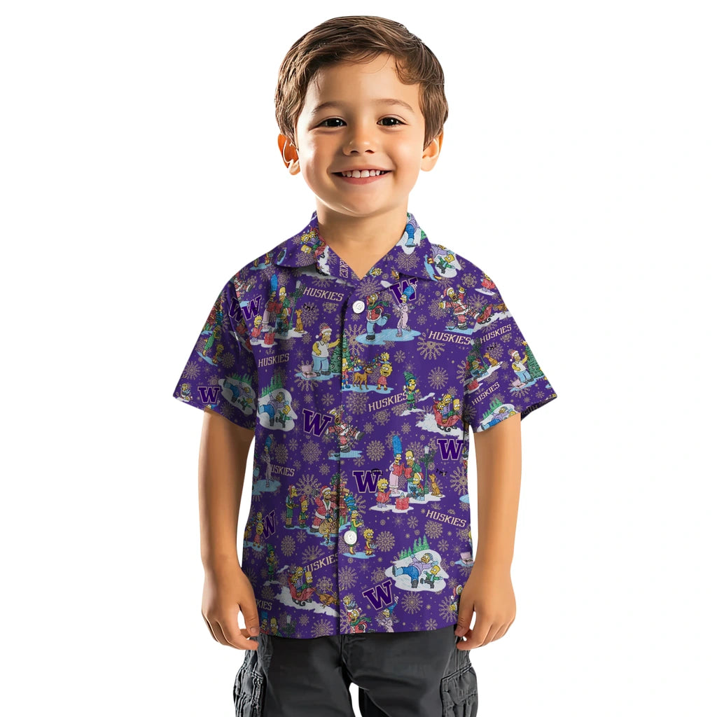 Washington Huskies Hawaiian Shirt - Simpsons Christmas | Hula Hawaiian Shirts