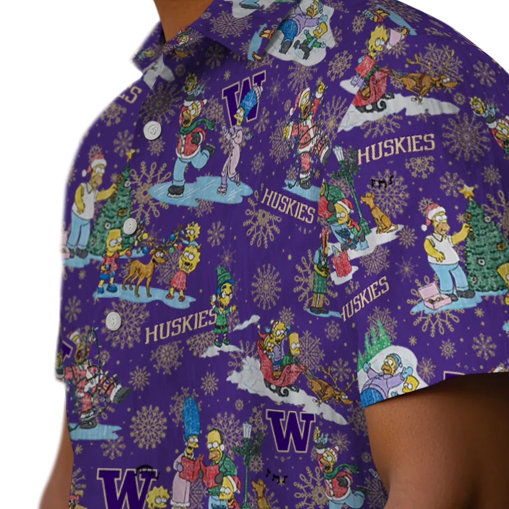 Washington Huskies Hawaiian Shirt - Simpsons Christmas | Hula Hawaiian Shirts