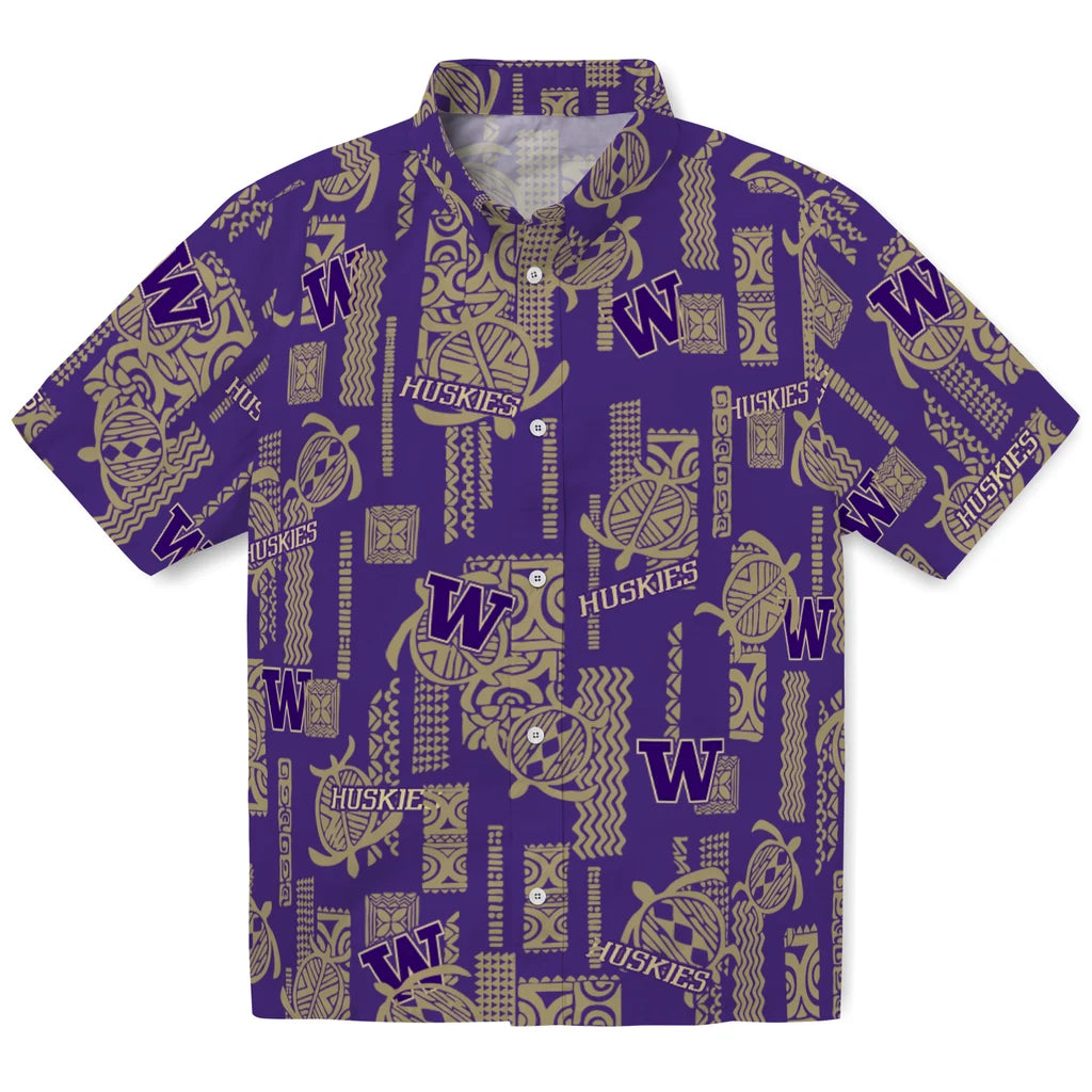 Washington Huskies Hawaiian Shirt - Turtle Lines | Hula Hawaiian Shirts