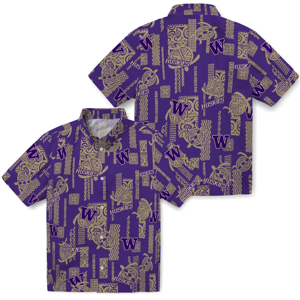 Washington Huskies Hawaiian Shirt - Turtle Lines | Hula Hawaiian Shirts