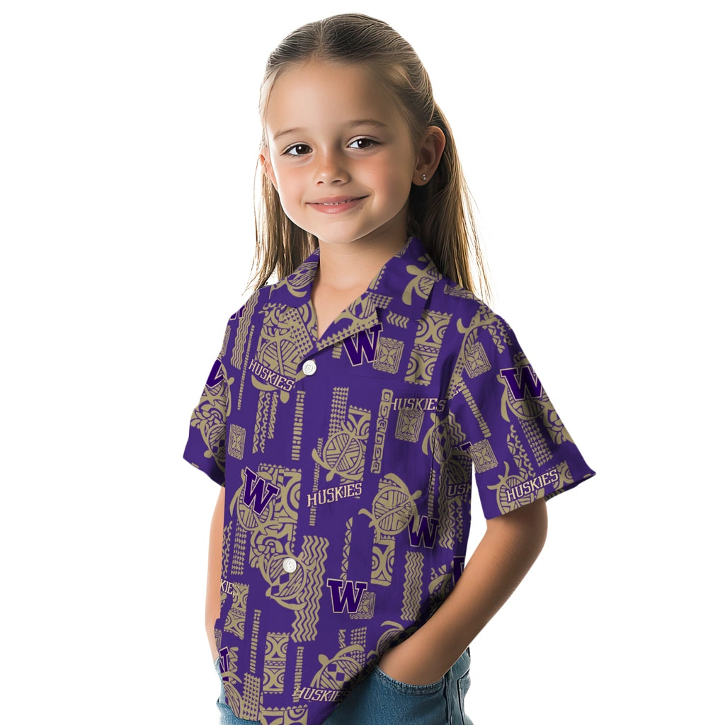 Washington Huskies Hawaiian Shirt - Turtle Lines | Hula Hawaiian Shirts