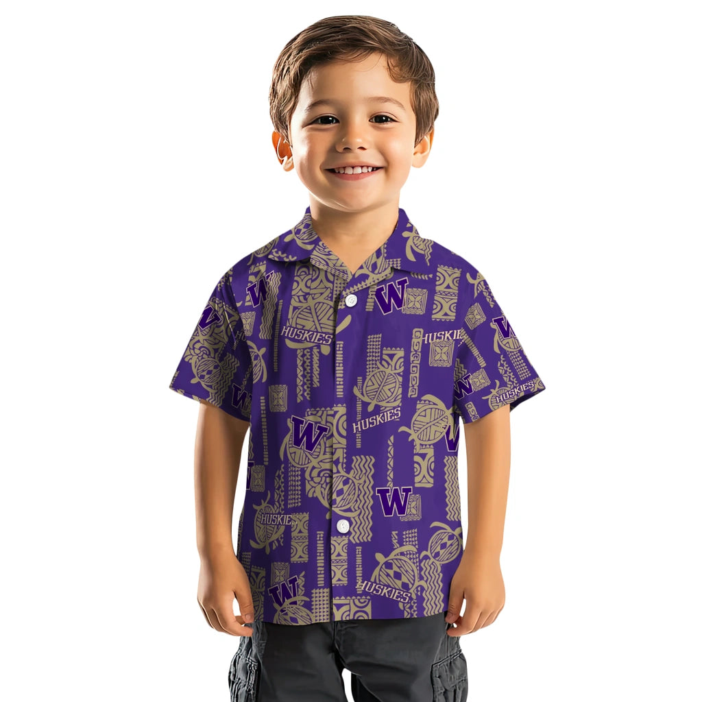 Washington Huskies Hawaiian Shirt - Turtle Lines | Hula Hawaiian Shirts