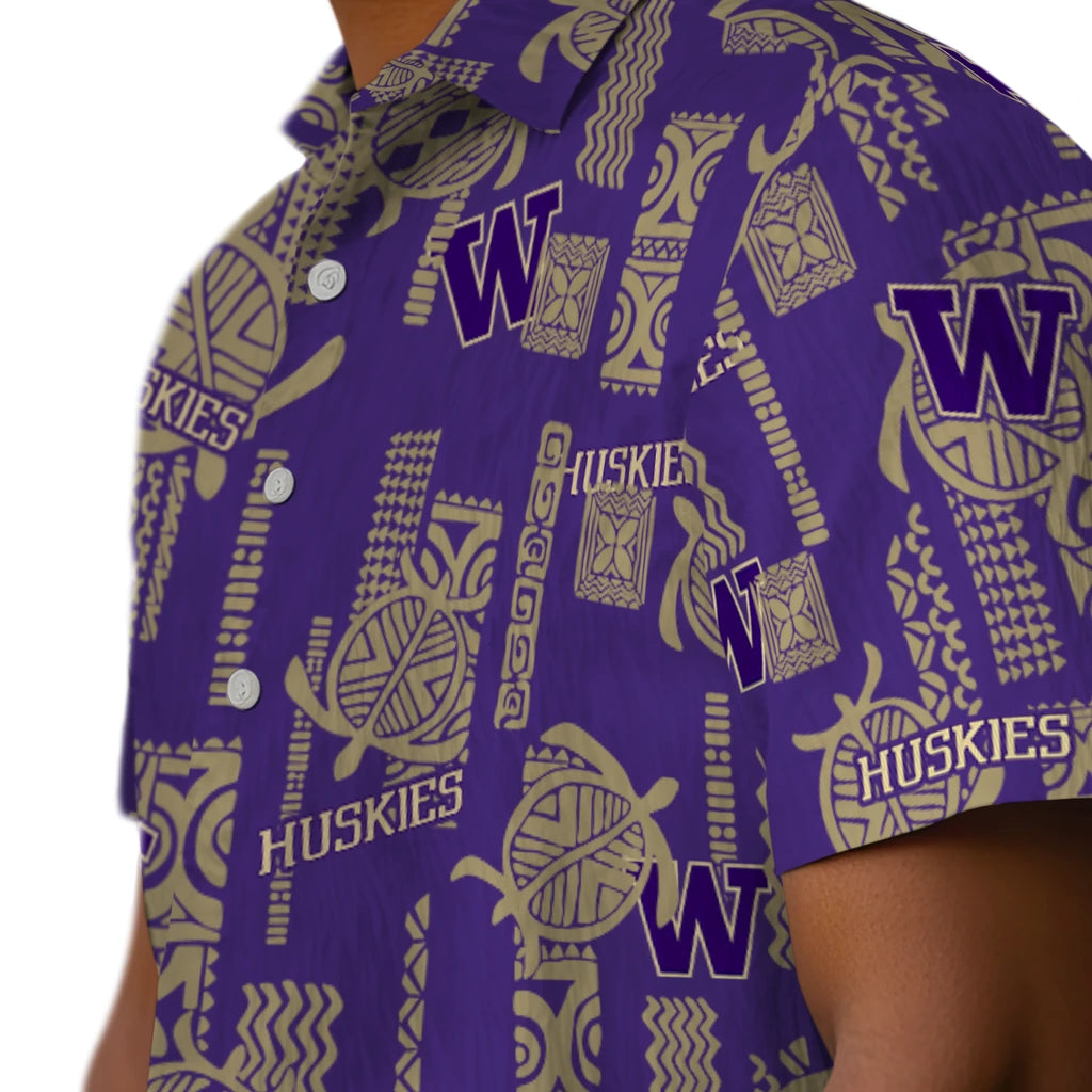 Washington Huskies Hawaiian Shirt - Turtle Lines | Hula Hawaiian Shirts