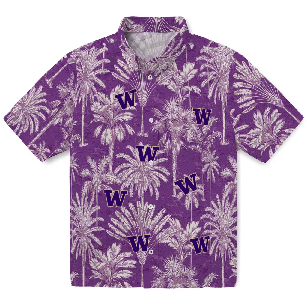 Washington Huskies Hawaiian Shirt - Vintage Palm Tree | Hula Hawaiian Shirts