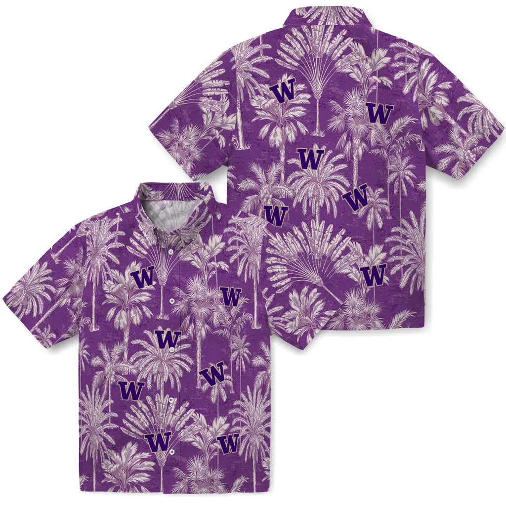 Washington Huskies Hawaiian Shirt - Vintage Palm Tree | Hula Hawaiian Shirts