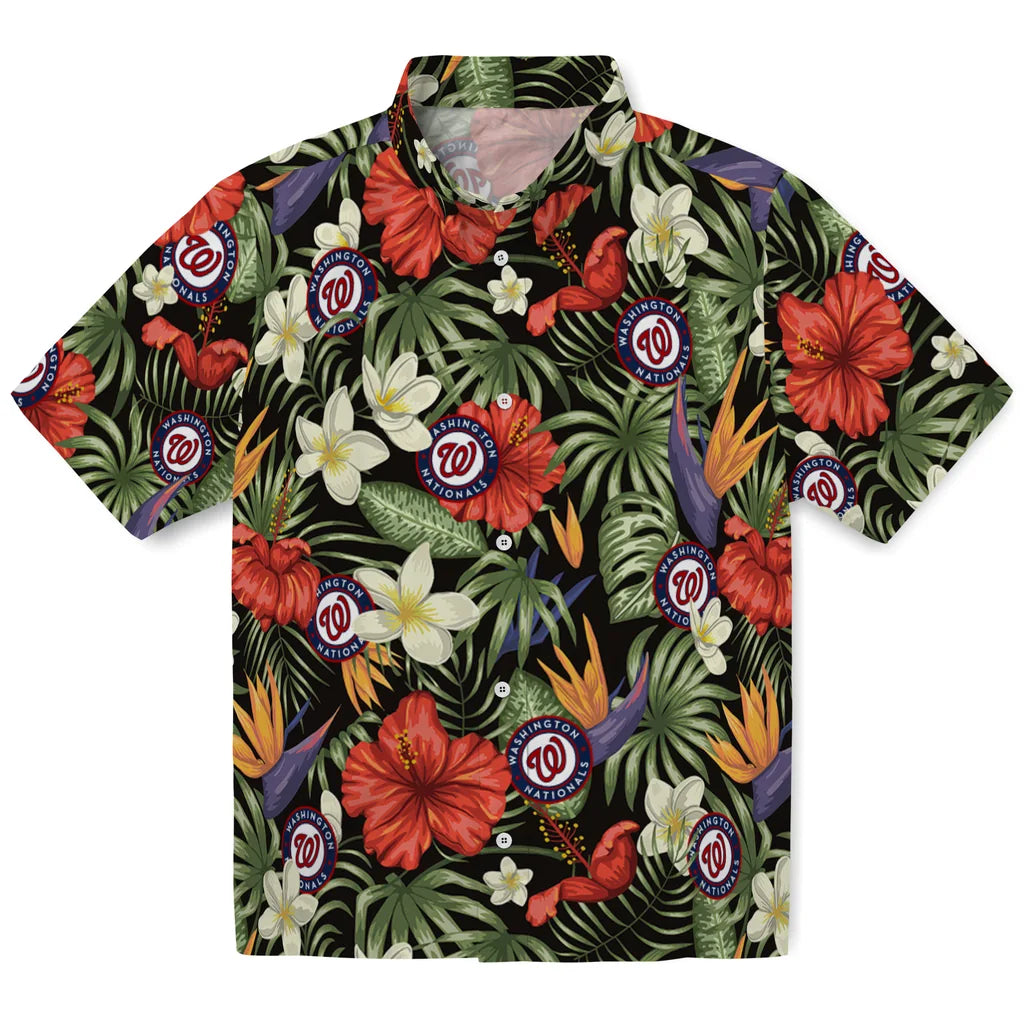 Washington Nationals Hawaiian Shirt - Hawaii Floral Hibiscus | Hula Hawaiian Shirts