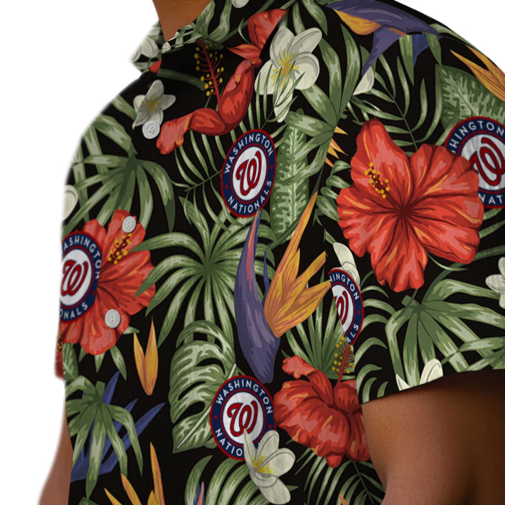 Washington Nationals Hawaiian Shirt - Hawaii Floral Hibiscus | Hula Hawaiian Shirts