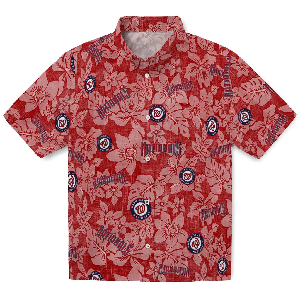 Washington Nationals Hawaiian Shirt - Hibiscus Oasis | Hula Hawaiian Shirts