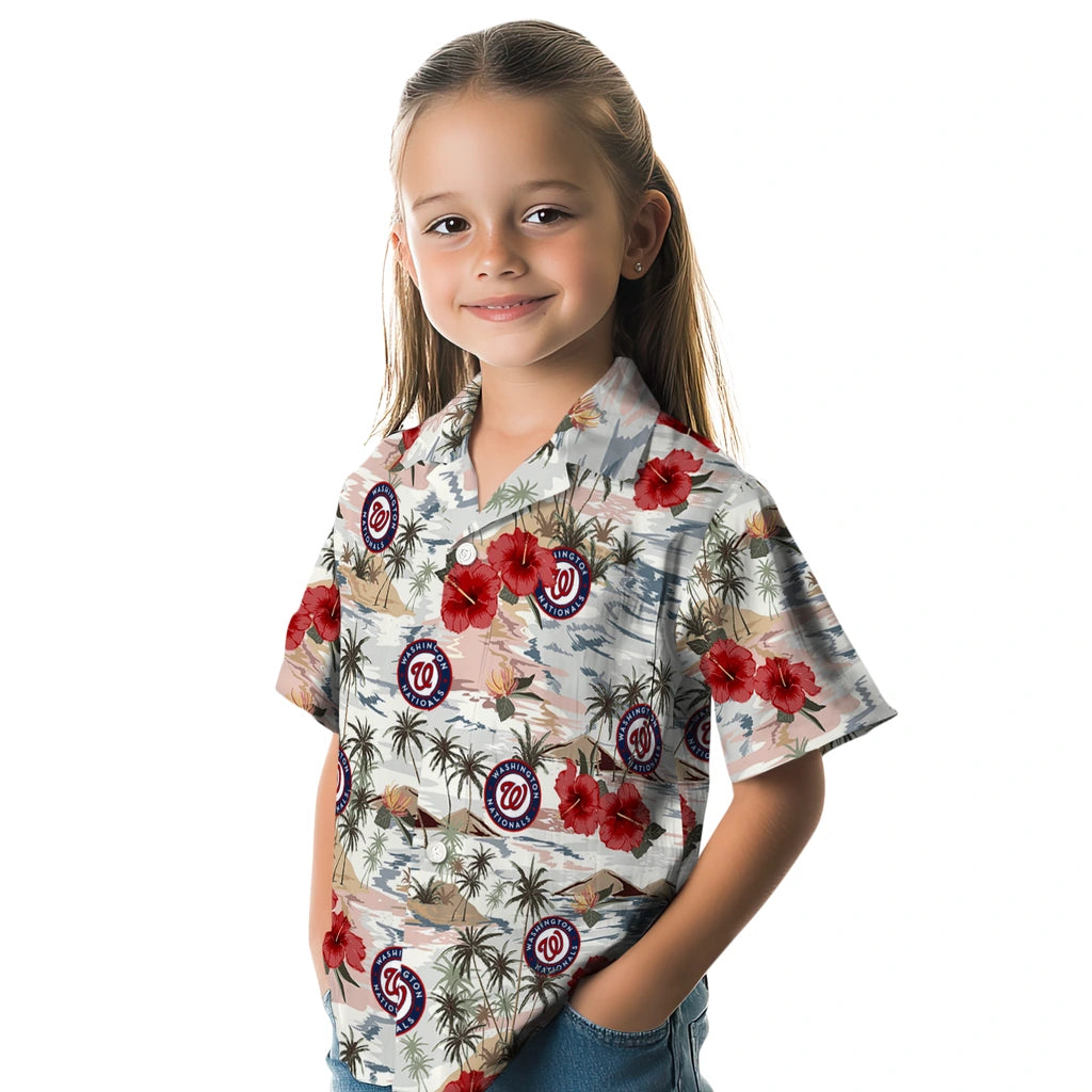 Washington Nationals Hawaiian Shirt - Hibiscus Seaside | Hula Hawaiian Shirts
