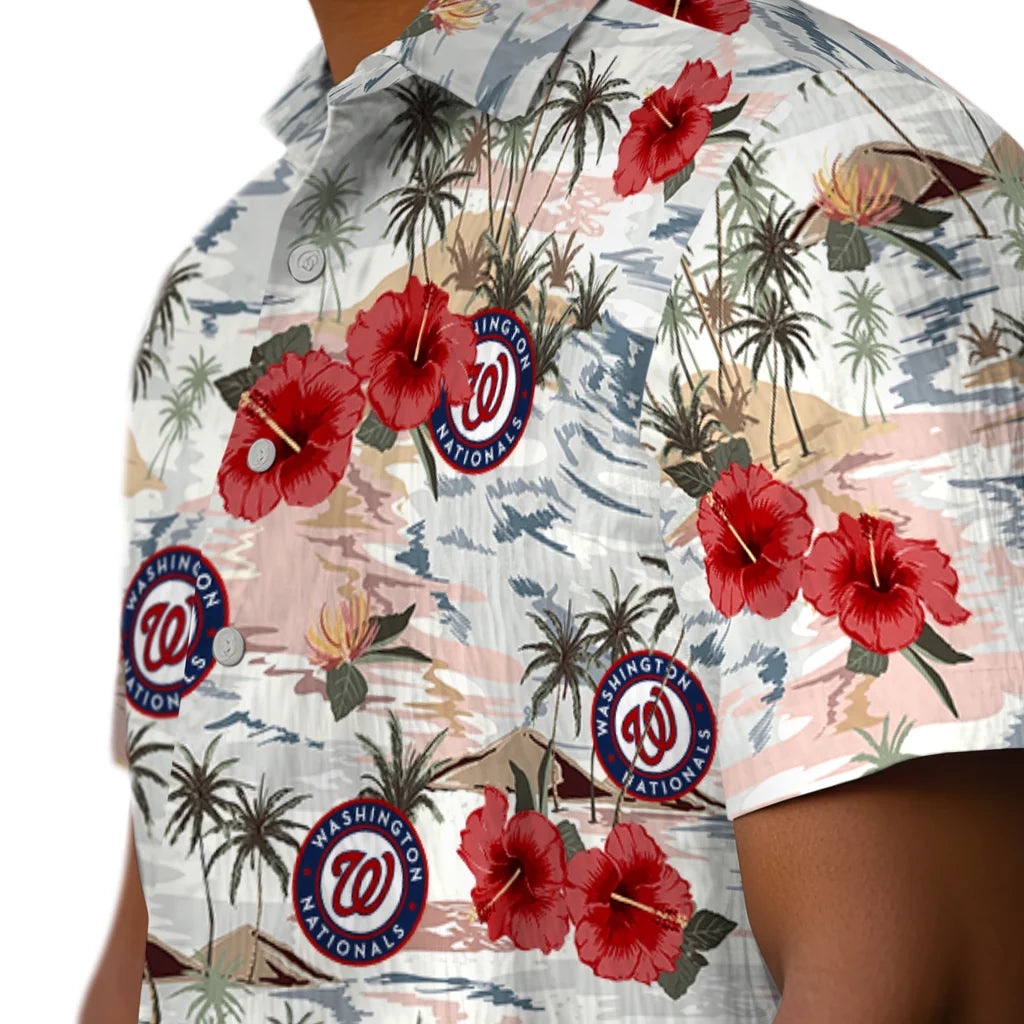 Washington Nationals Hawaiian Shirt - Hibiscus Seaside | Hula Hawaiian Shirts