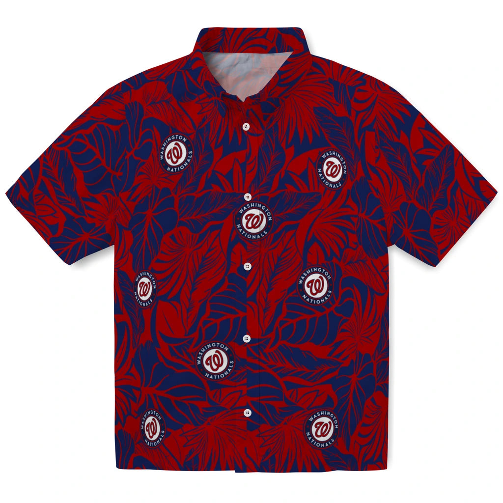 Washington Nationals Hawaiian Shirt - Monstera Layer | Hula Hawaiian Shirts
