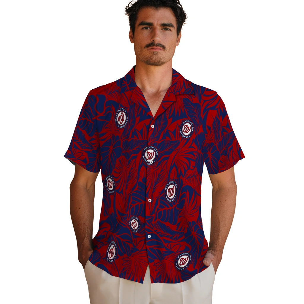 Washington Nationals Hawaiian Shirt - Monstera Layer | Hula Hawaiian Shirts