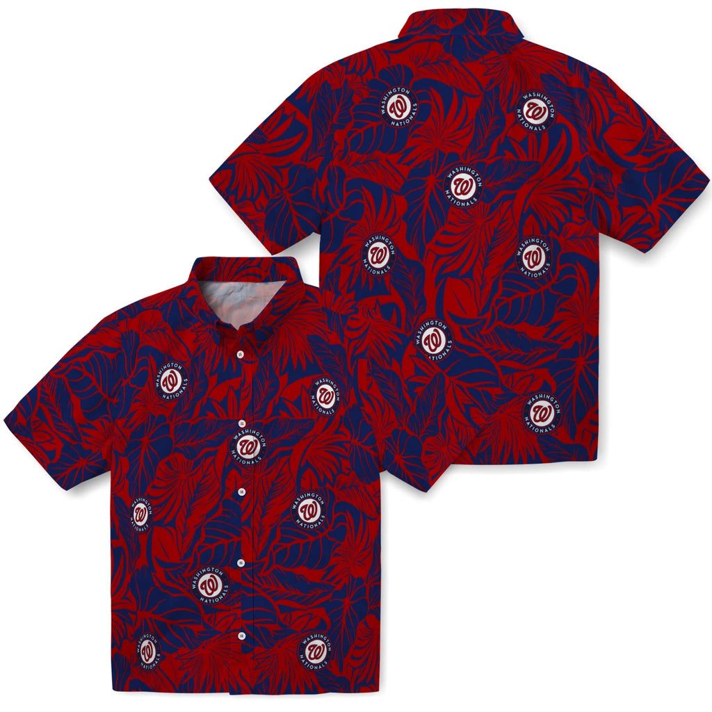 Washington Nationals Hawaiian Shirt - Monstera Layer | Hula Hawaiian Shirts