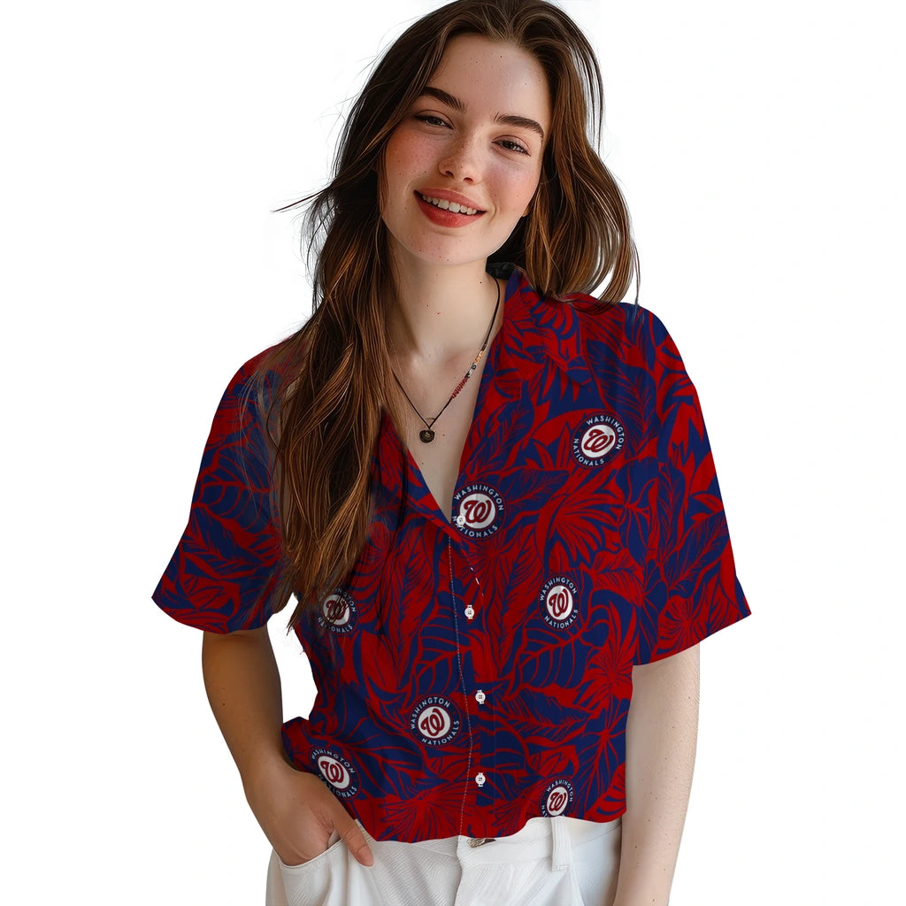 Washington Nationals Hawaiian Shirt - Monstera Layer | Hula Hawaiian Shirts