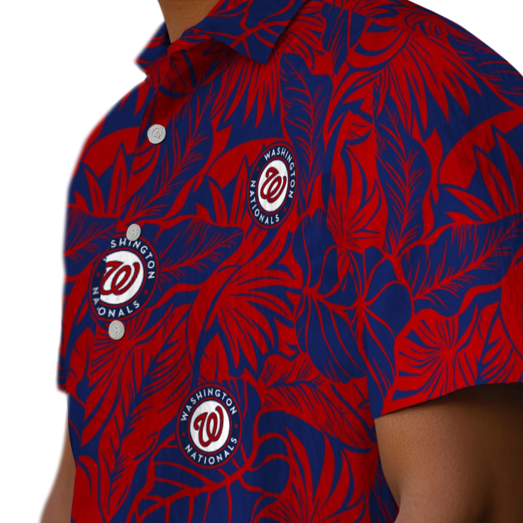 Washington Nationals Hawaiian Shirt - Monstera Layer | Hula Hawaiian Shirts