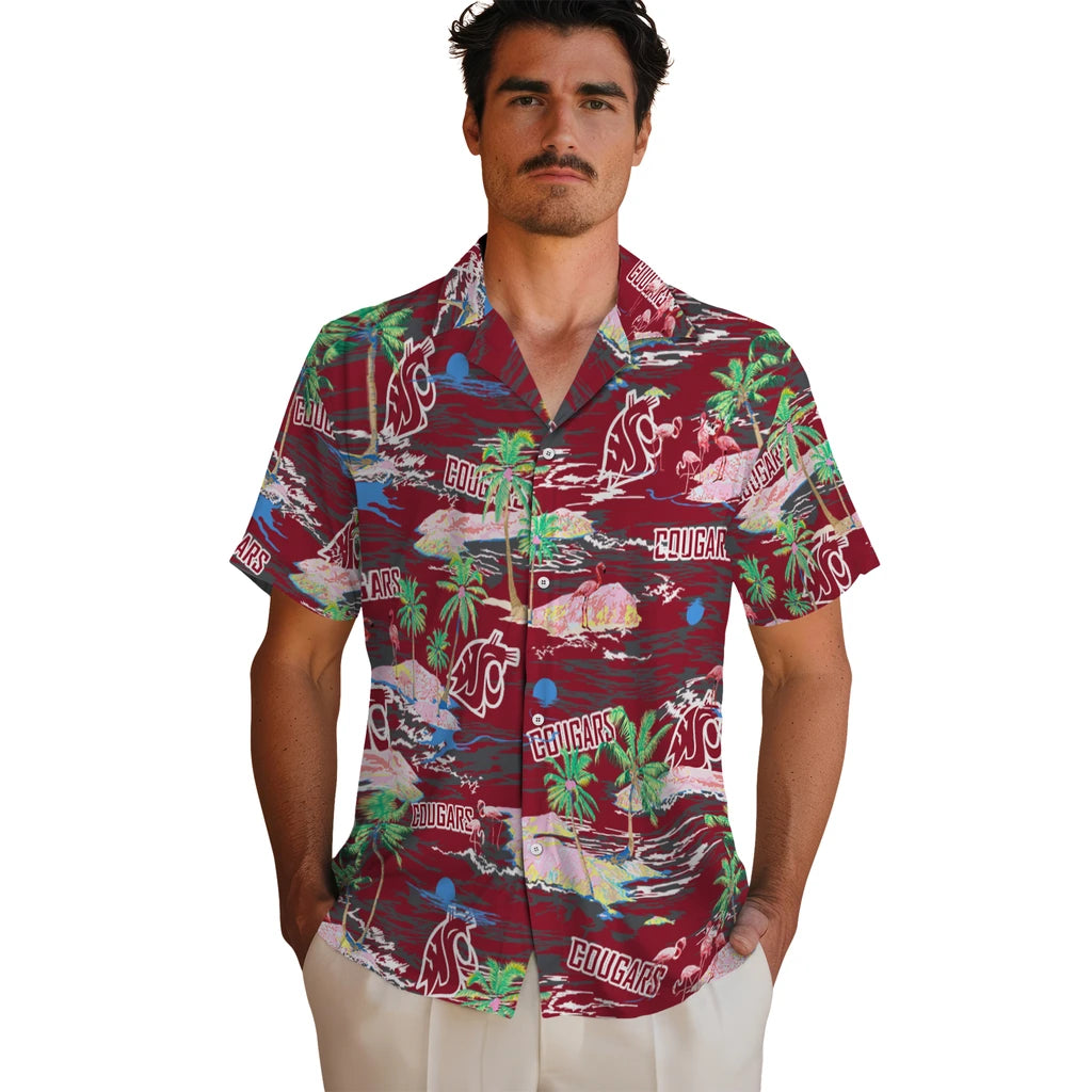 Washington State Cougars Hawaiian Shirt - Hawaii Island | Hula Hawaiian Shirts