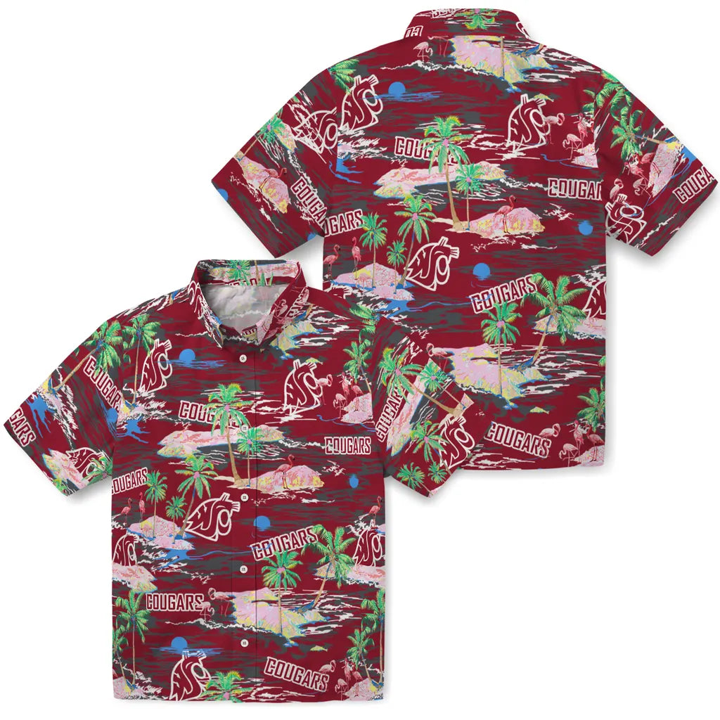 Washington State Cougars Hawaiian Shirt - Hawaii Island | Hula Hawaiian Shirts
