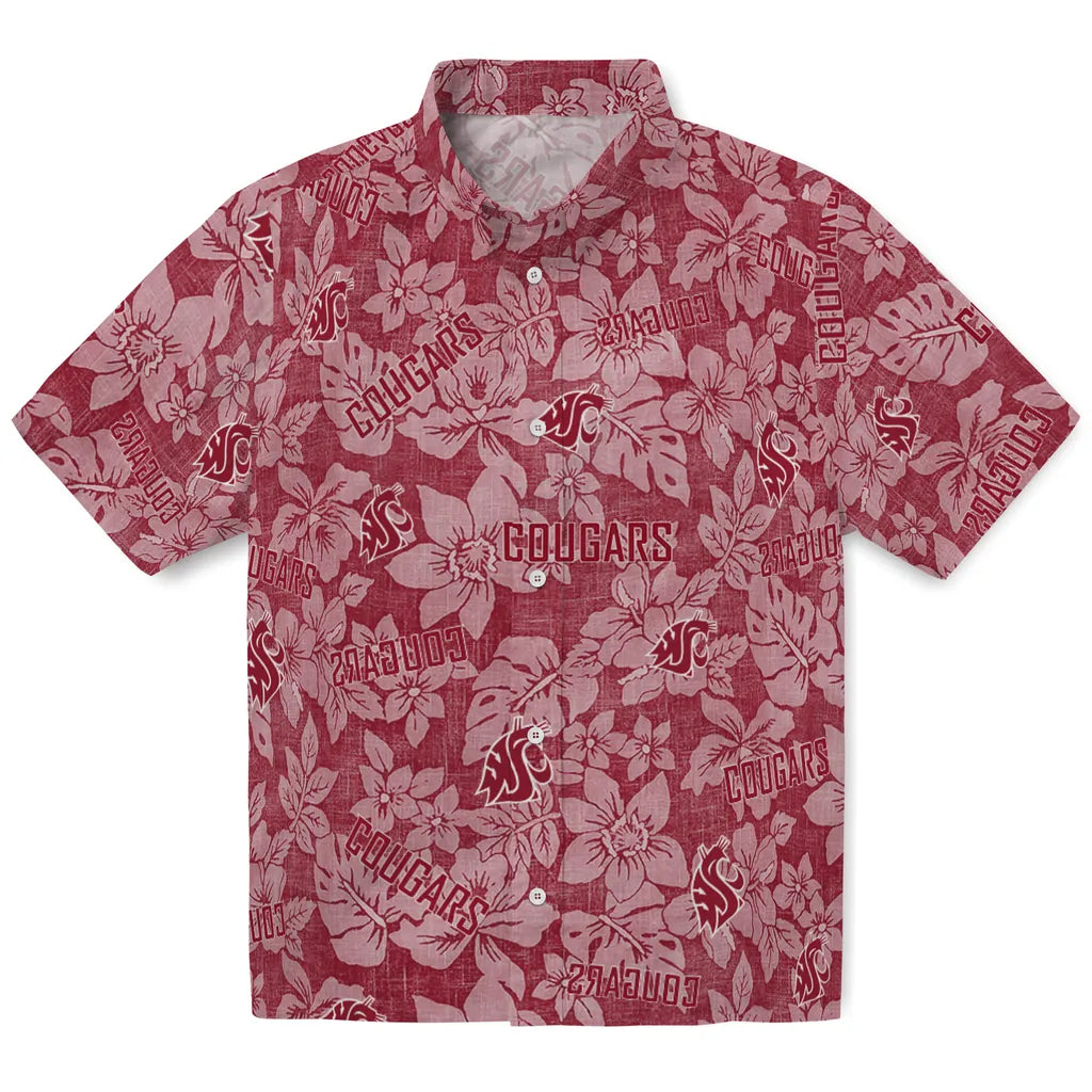 Washington State Cougars Hawaiian Shirt - Hibiscus Oasis | Hula Hawaiian Shirts