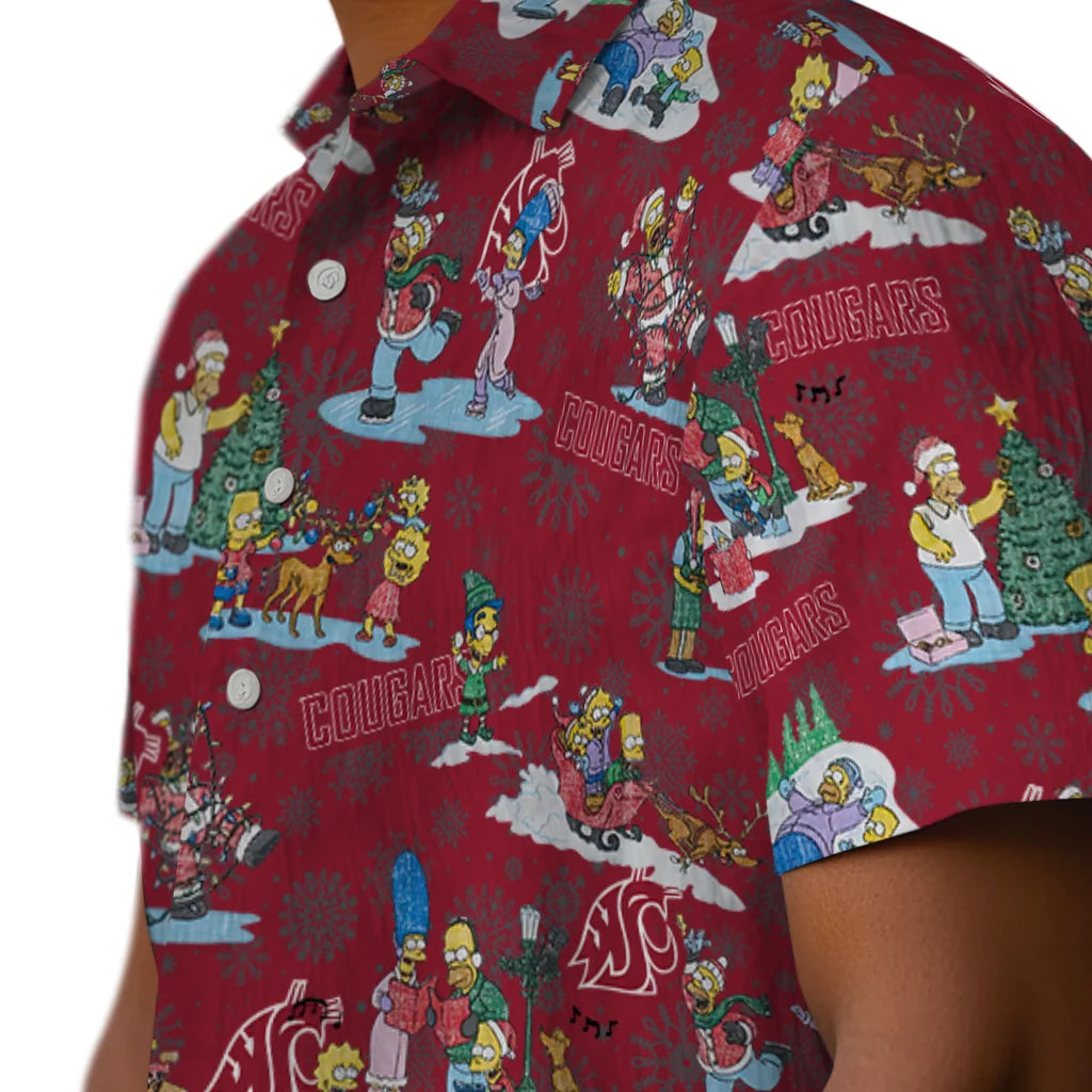 Washington State Cougars Hawaiian Shirt - Simpsons Christmas | Hula Hawaiian Shirts