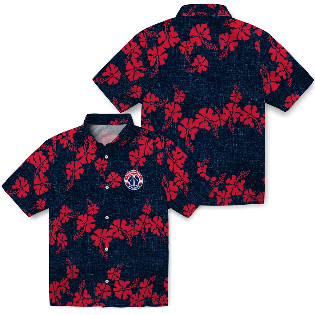 Washington Wizards Hawaiian Shirt - 50th State Flower | Hula Hawaiian Shirts