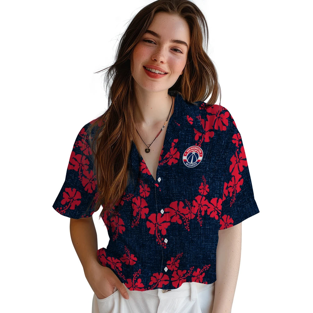 Washington Wizards Hawaiian Shirt - 50th State Flower | Hula Hawaiian Shirts