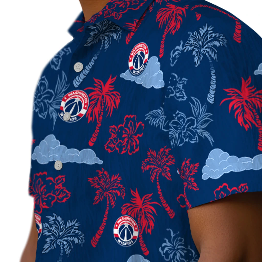 Washington Wizards Hawaiian Shirt - Palm And Clouds | Hula Hawaiian Shirts