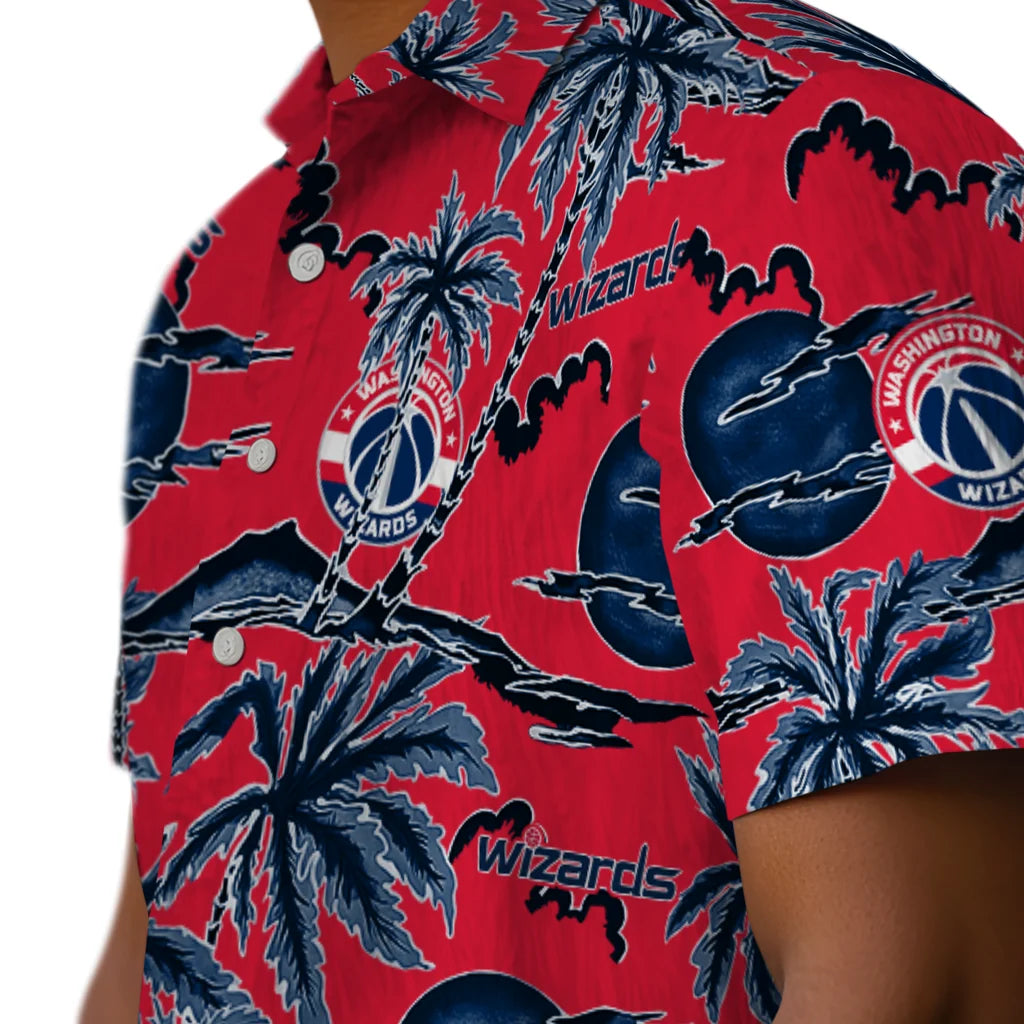 Washington Wizards Hawaiian Shirt - Palm Sunset | Hula Hawaiian Shirts