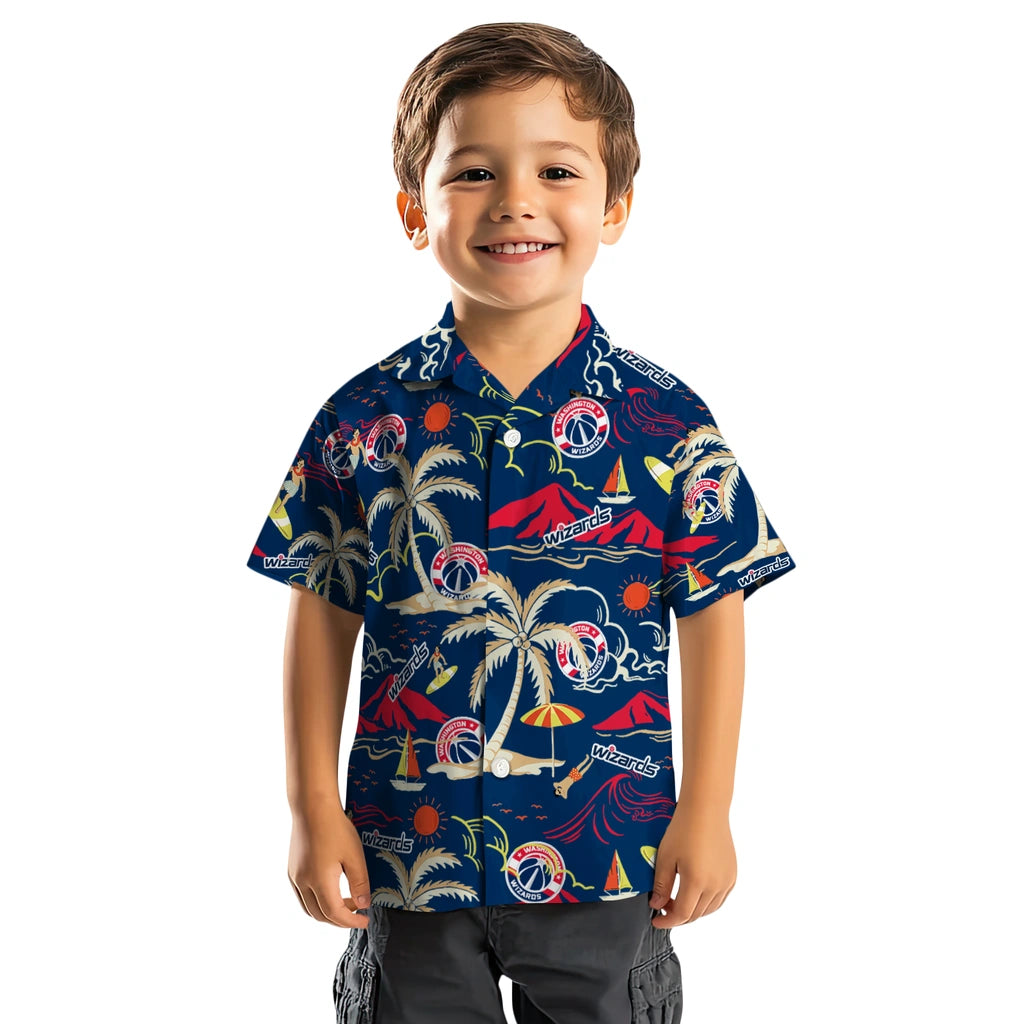 Washington Wizards Hawaiian Shirt - Palm Tree Island | Hula Hawaiian Shirts