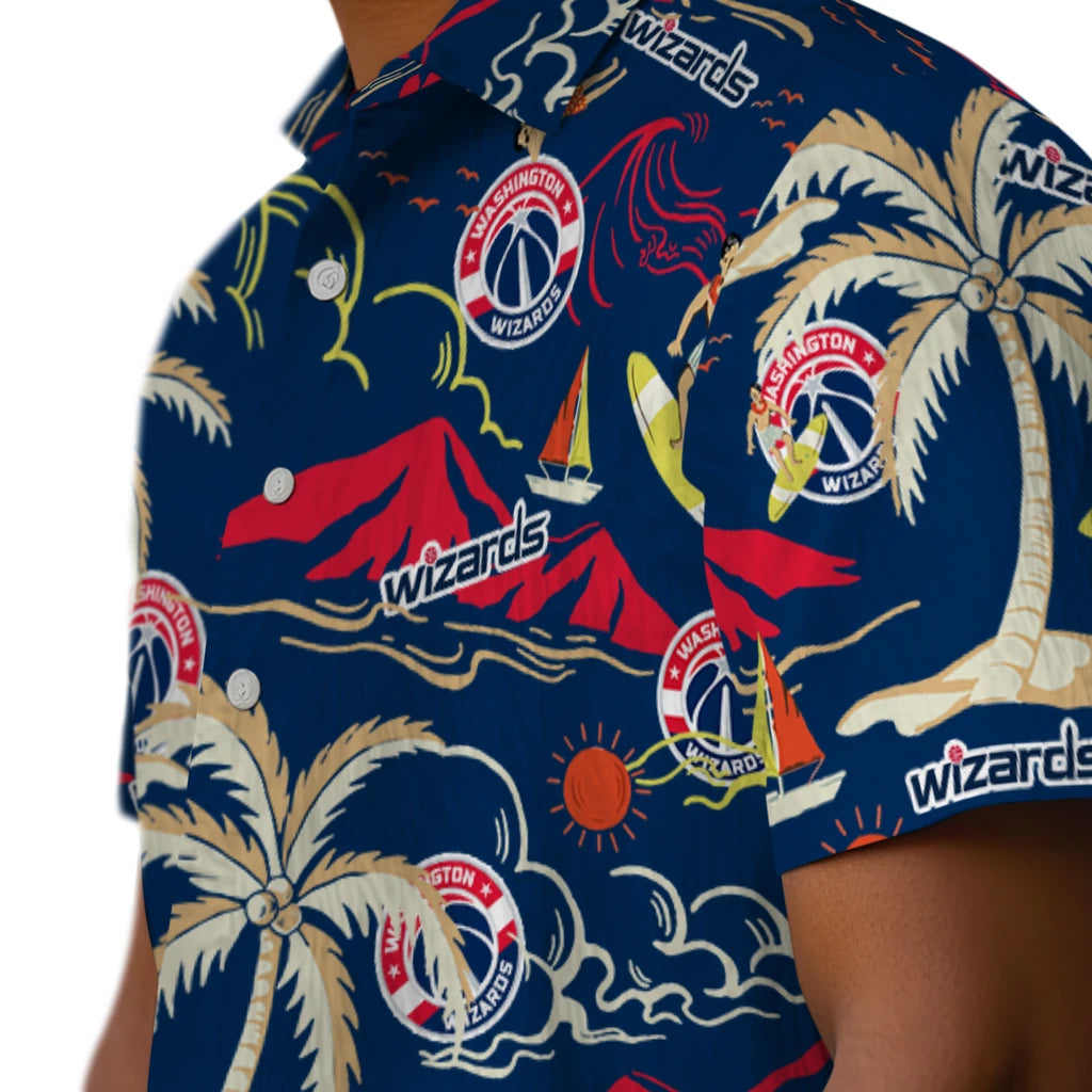 Washington Wizards Hawaiian Shirt - Palm Tree Island | Hula Hawaiian Shirts