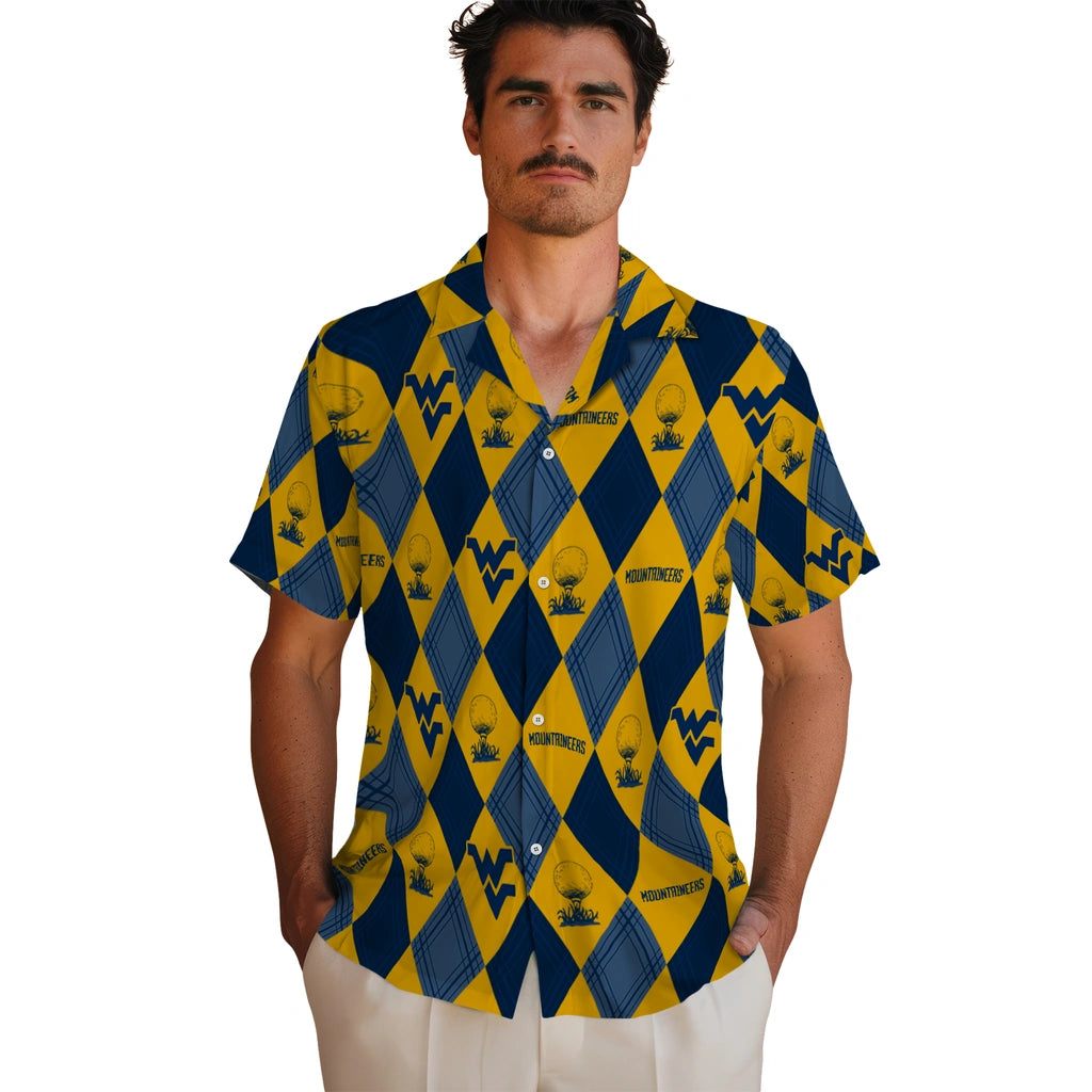 West Virginia Mountaineers Hawaiian Shirt - Golfing Plaid | Hula Hawaiian Shirts