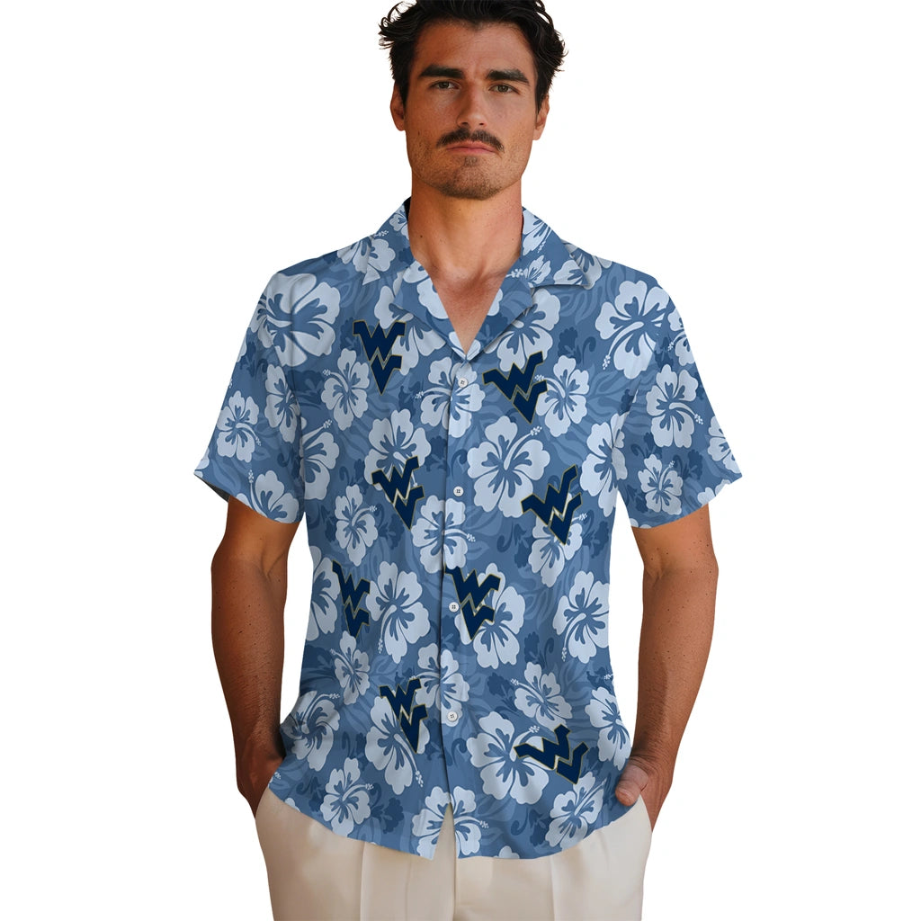 West Virginia Mountaineers Hawaiian Shirt - Hibiscus Cluster | Hula Hawaiian Shirts