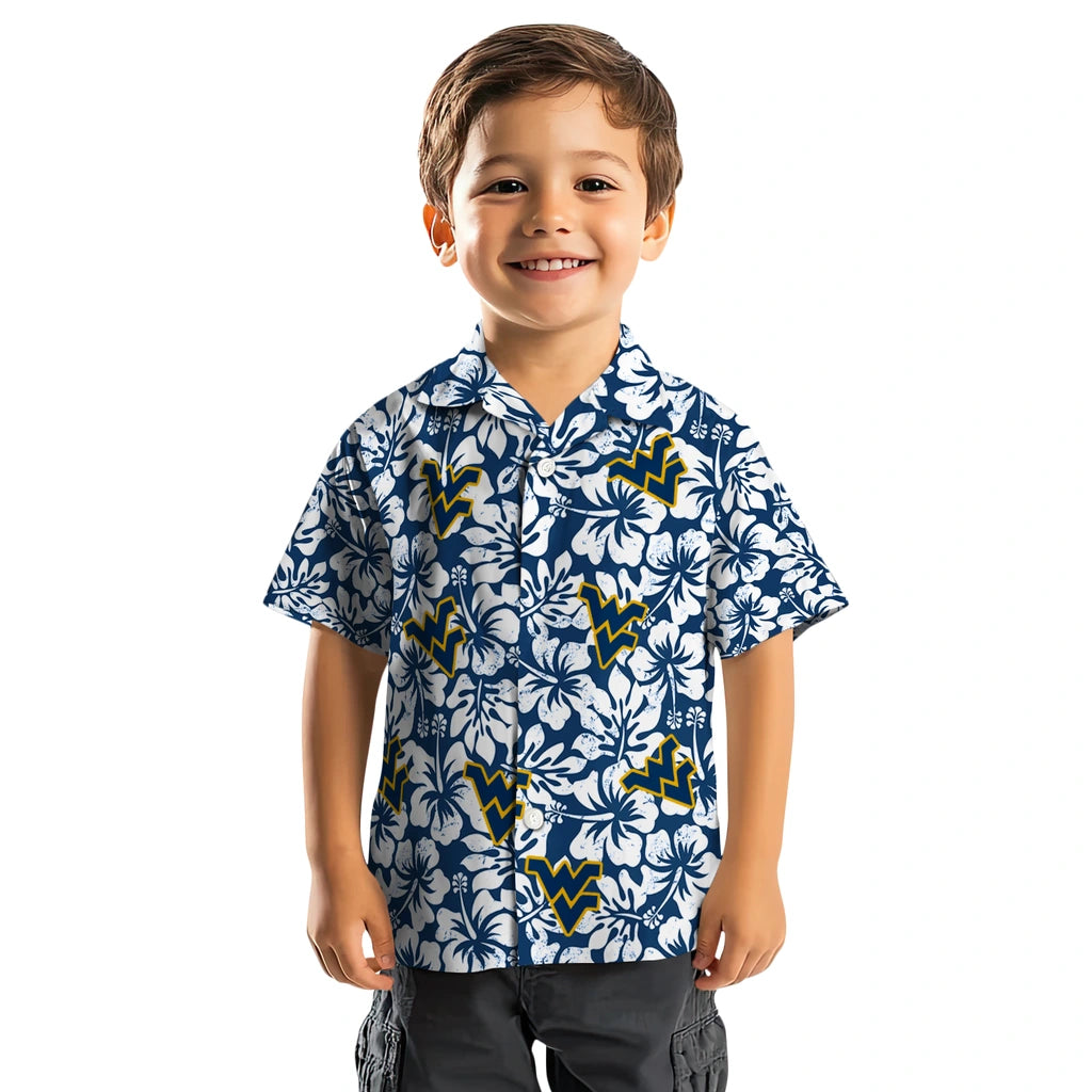 West Virginia Mountaineers Hawaiian Shirt - Hibiscus Motif | Hula Hawaiian Shirts
