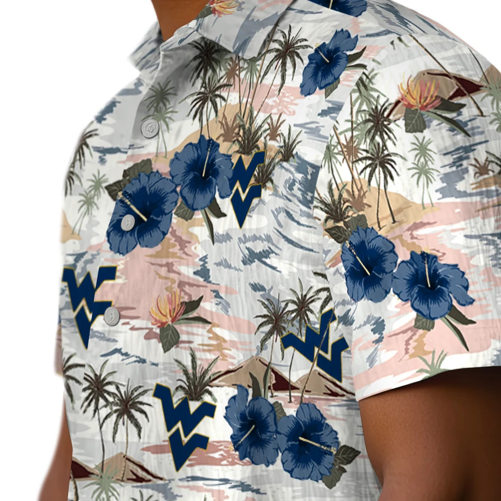 West Virginia Mountaineers Hawaiian Shirt - Hibiscus Seaside | Hula Hawaiian Shirts