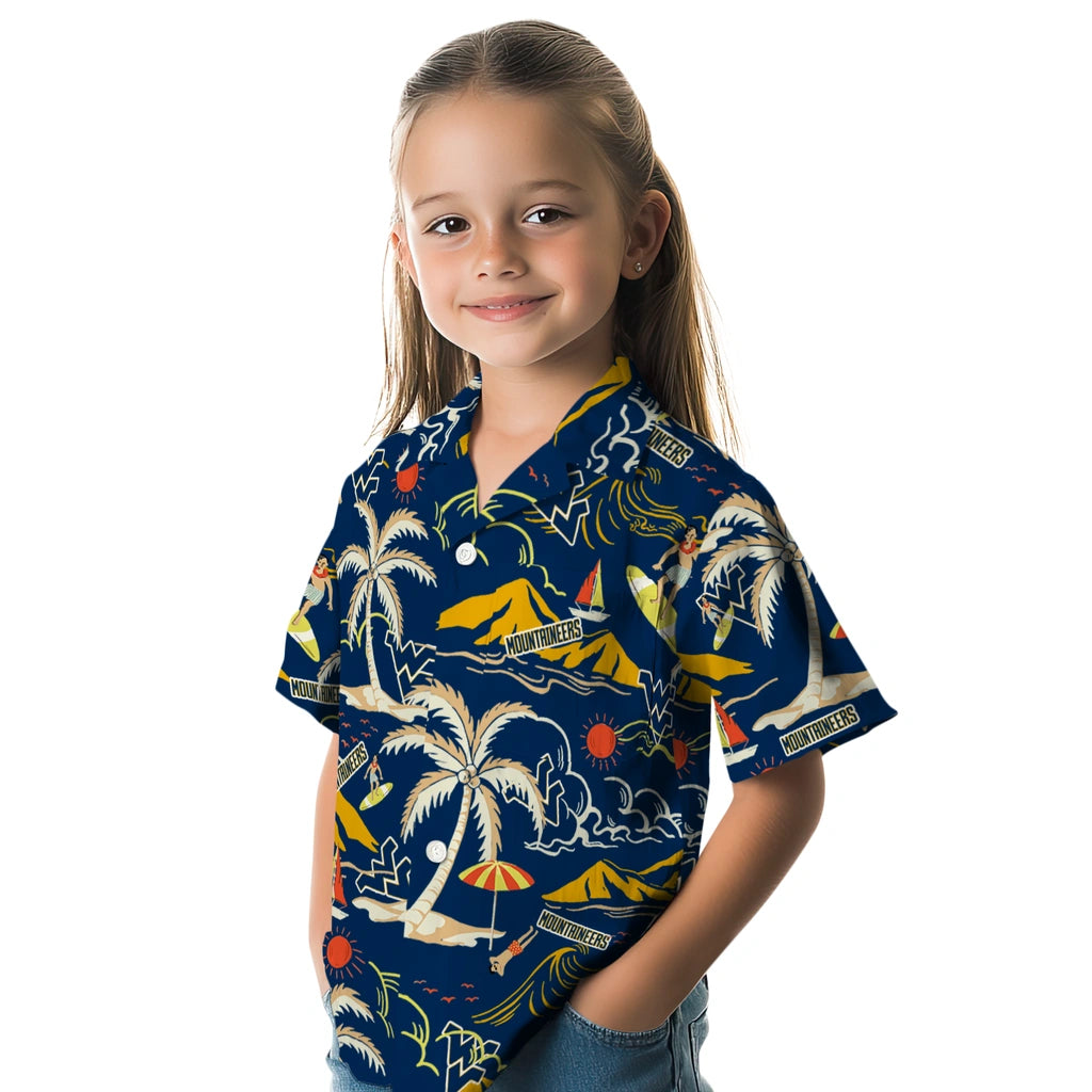 West Virginia Mountaineers Hawaiian Shirt - Palm Tree Island | Hula Hawaiian Shirts