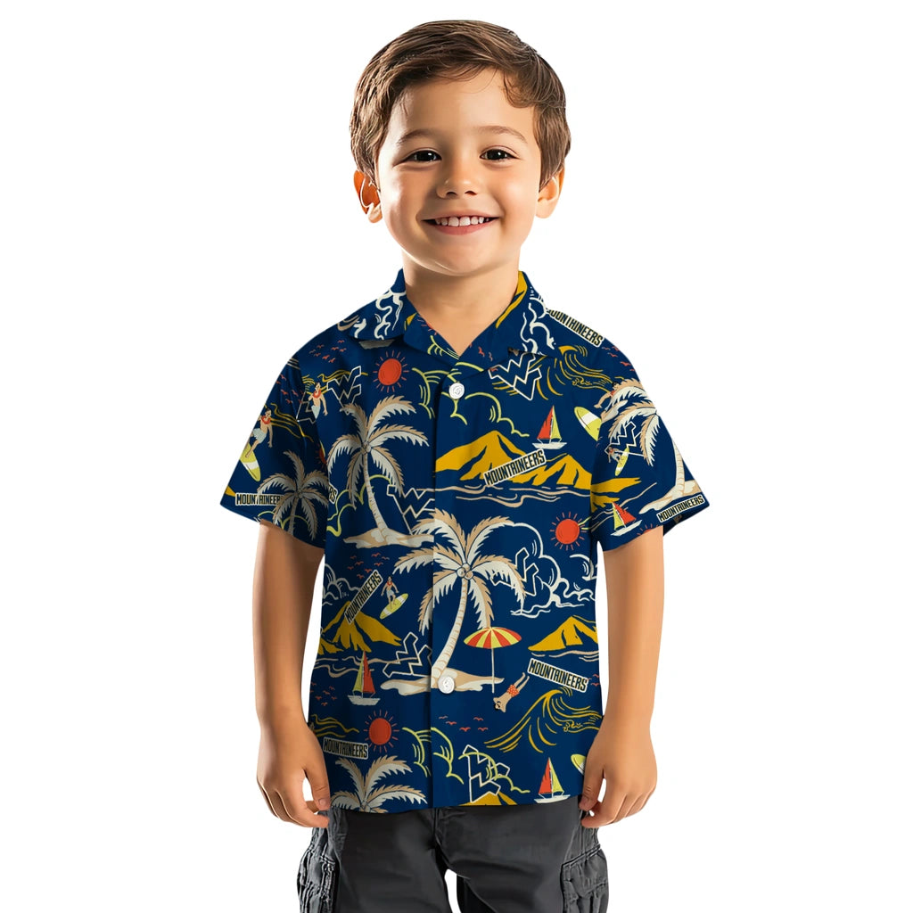 West Virginia Mountaineers Hawaiian Shirt - Palm Tree Island | Hula Hawaiian Shirts