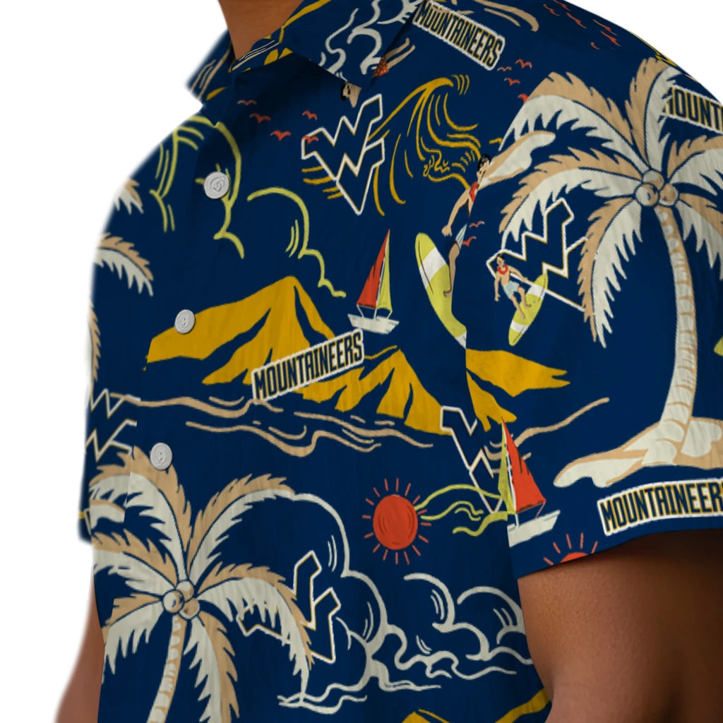West Virginia Mountaineers Hawaiian Shirt - Palm Tree Island | Hula Hawaiian Shirts