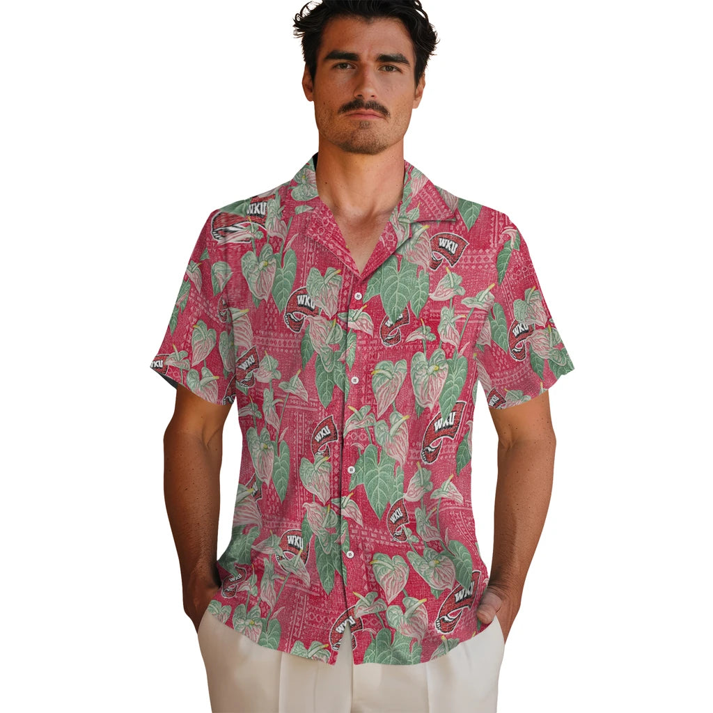 Western Kentucky Hilltoppers Hawaiian Shirt - Anthurium Overlay | Hula Hawaiian Shirts