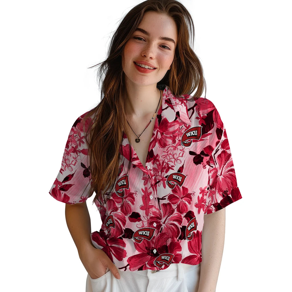 Western Kentucky Hilltoppers Hawaiian Shirt - Hibiscus Arrangement | Hula Hawaiian Shirts