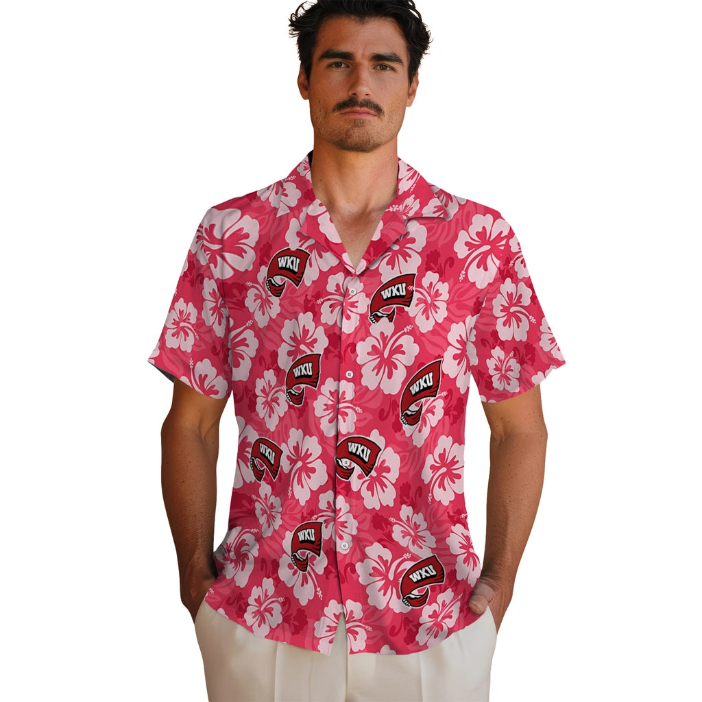 Western Kentucky Hilltoppers Hawaiian Shirt - Hibiscus Cluster | Hula Hawaiian Shirts