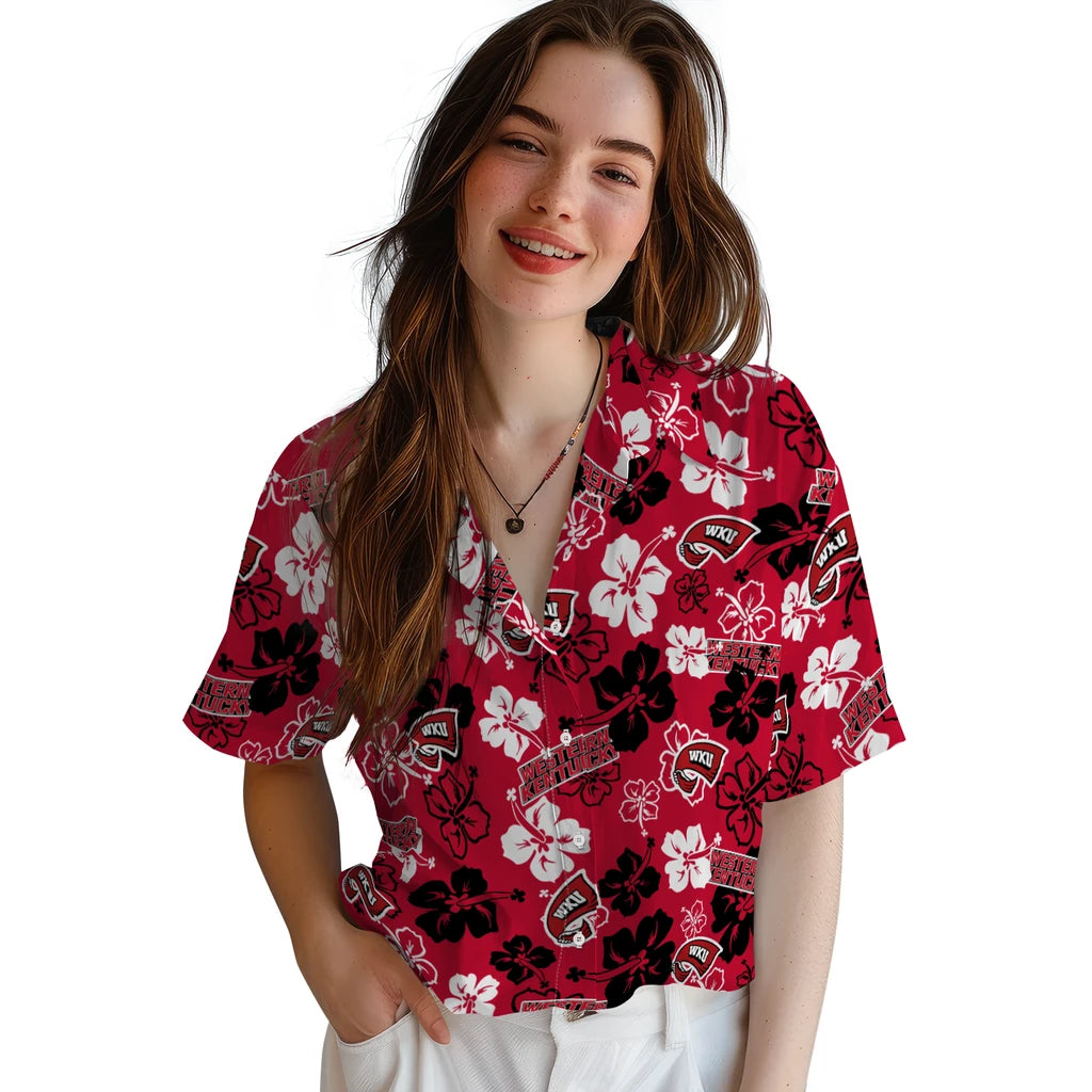 Western Kentucky Hilltoppers Hawaiian Shirt - Hibiscus Flower Design | Hula Hawaiian Shirts